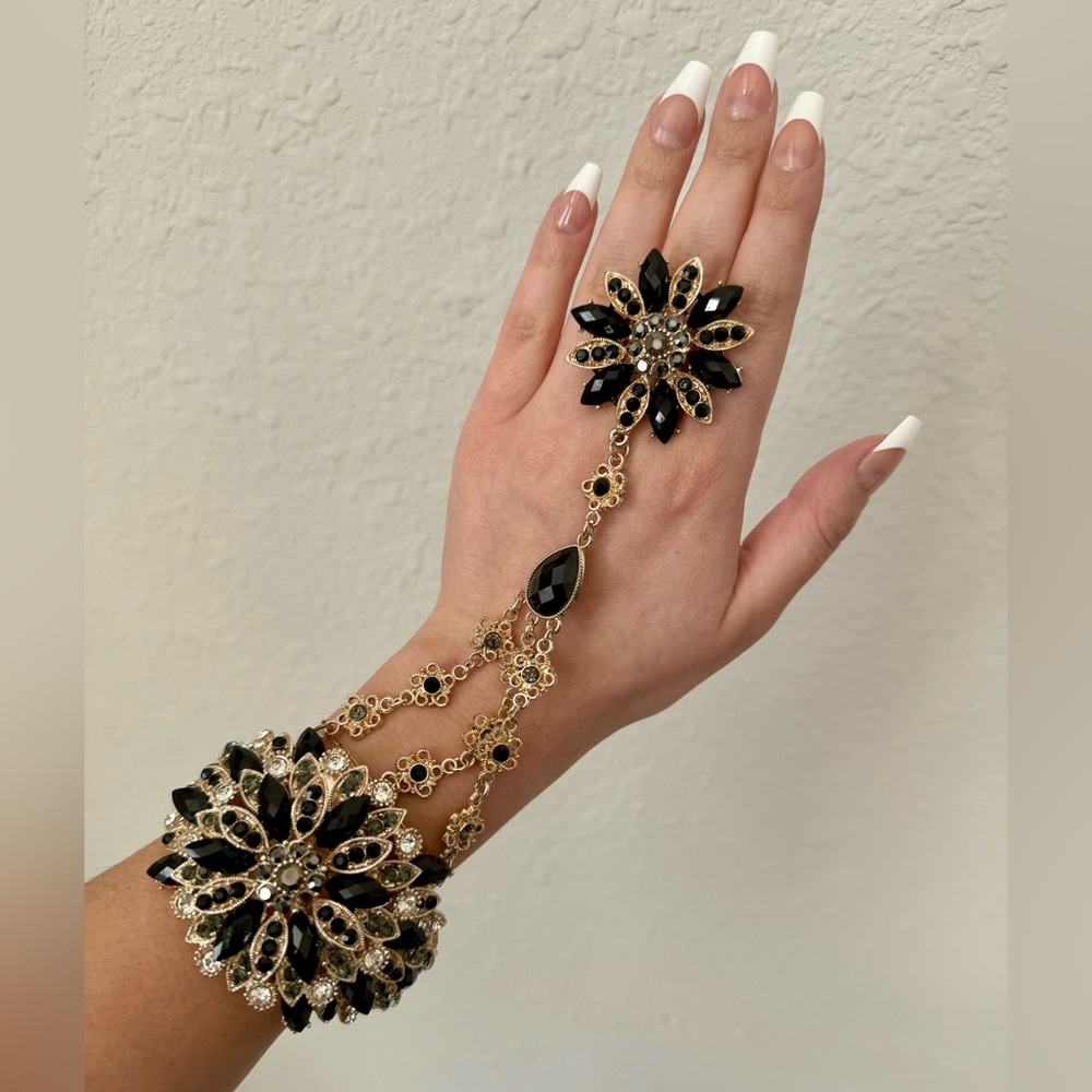 Art Deco Jeweled Bracelet & Ring Combo